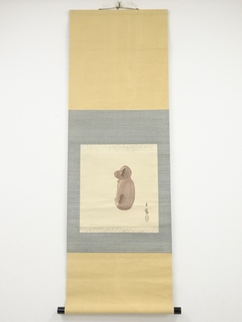 JAPANESE HANGING SCROLL / HAND PAINTED / DOG 